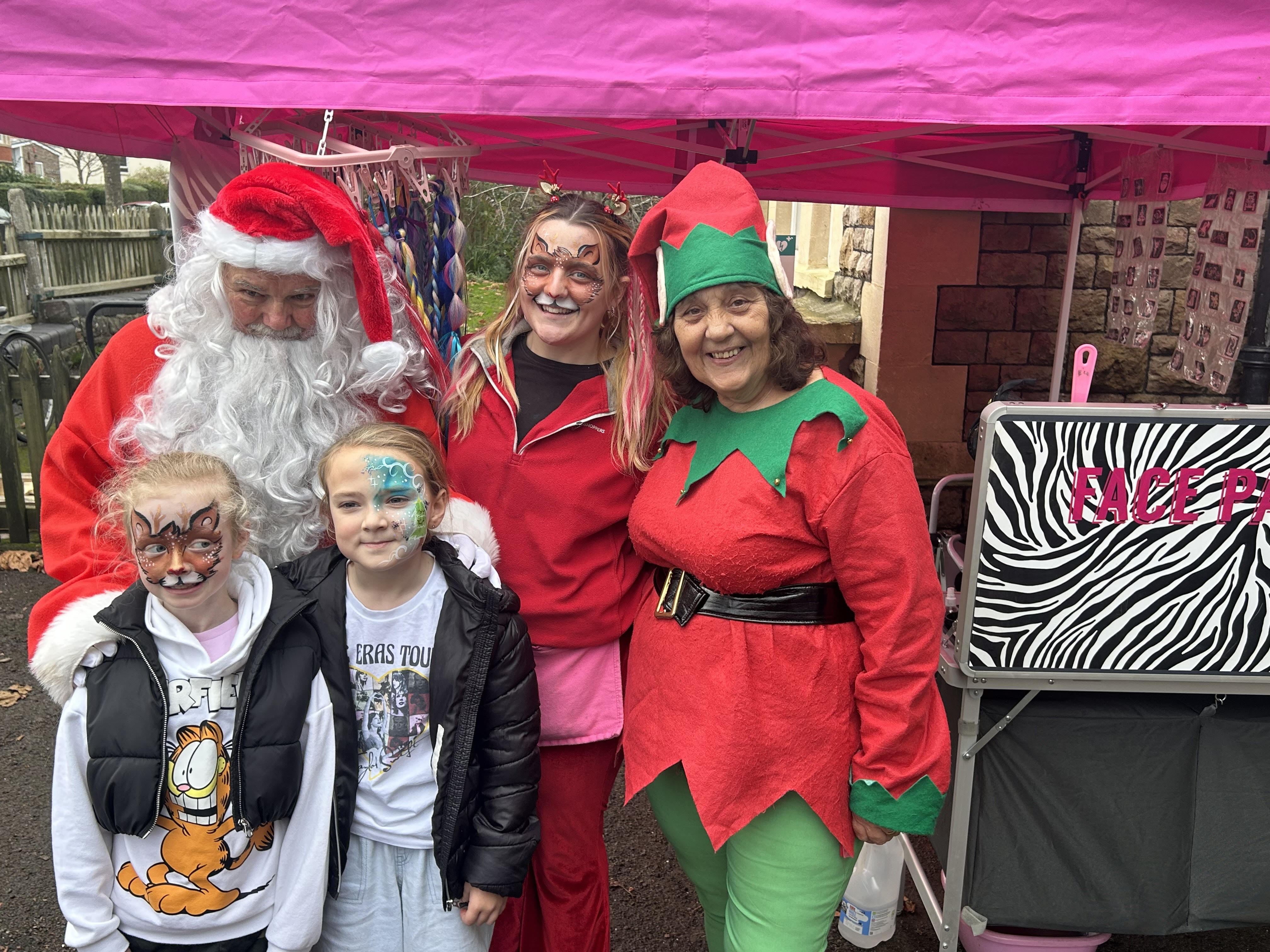 A collage of various face painting designs